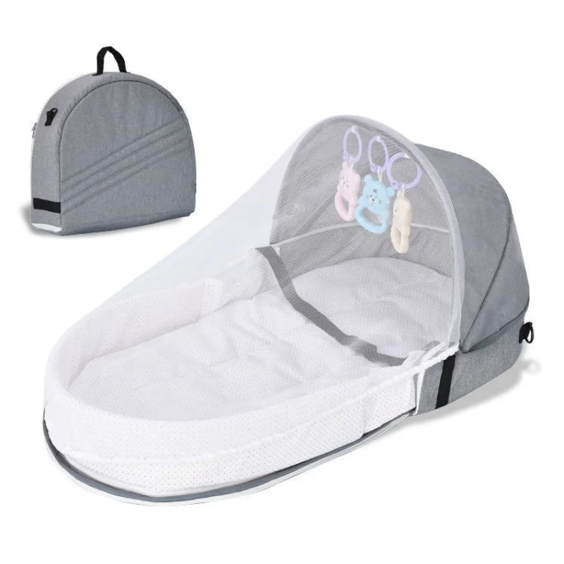 Lit de voyage bébé pliable avec moustiquaire et jouets悬挂és design moderne facile à transporter sécuritaire pou