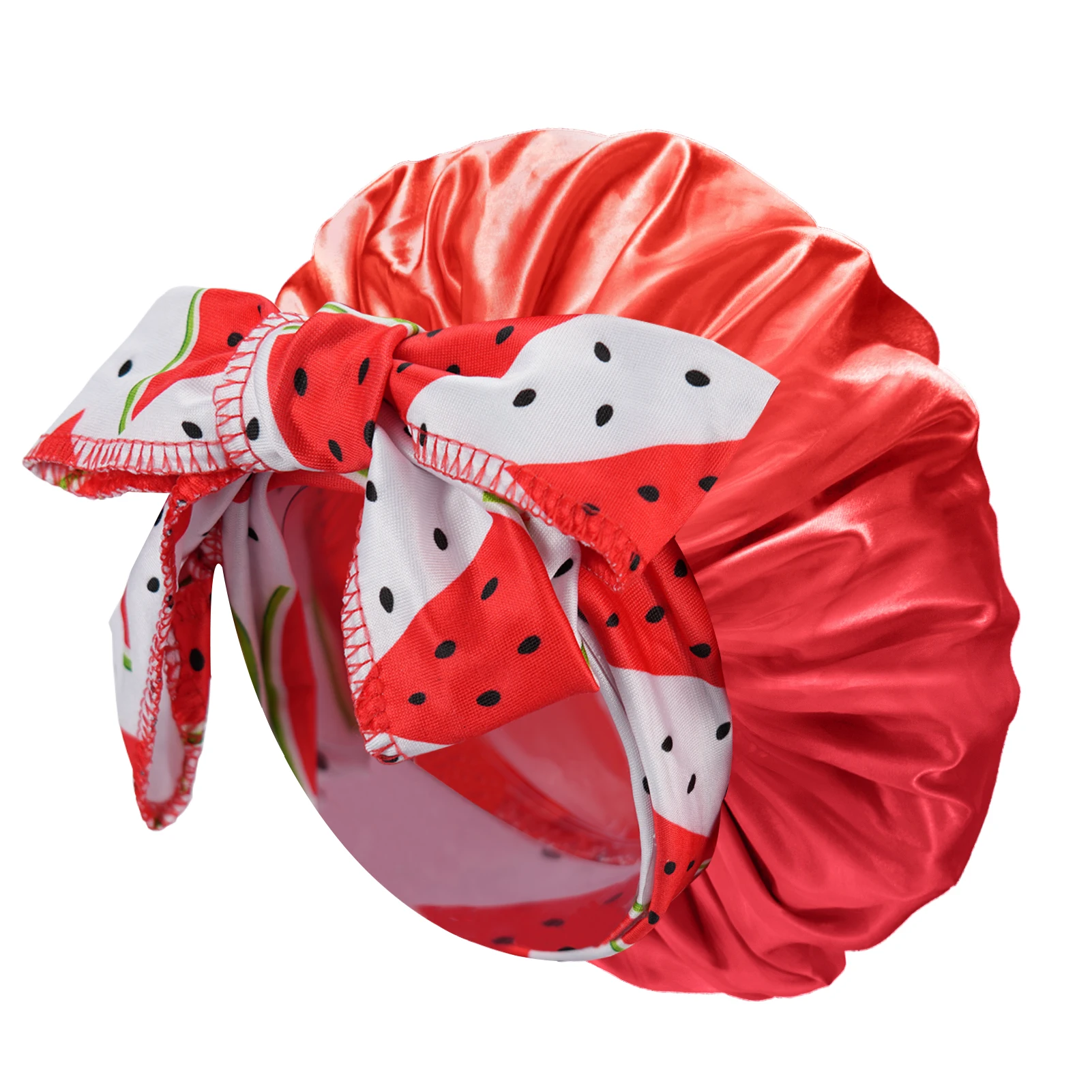 Bonnet de Nuit en Satin Imprimé Pastèque pour Bébé Garçon et Fille