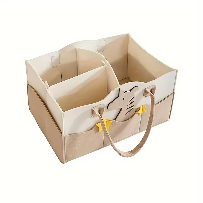 Sac à couches en feutre organizateur de rangement bébé panier caddie portable design éléphant pratique pour ma