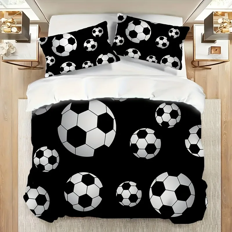 Ensemble housse de couette Football literie 3 pièces 1 couette 2 taies