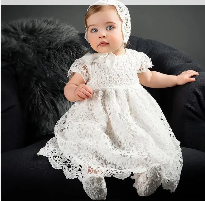 Robe princesse élégante bébé fille costume baptême anniversaire mariage robe soirée 36 ans blanc style europée