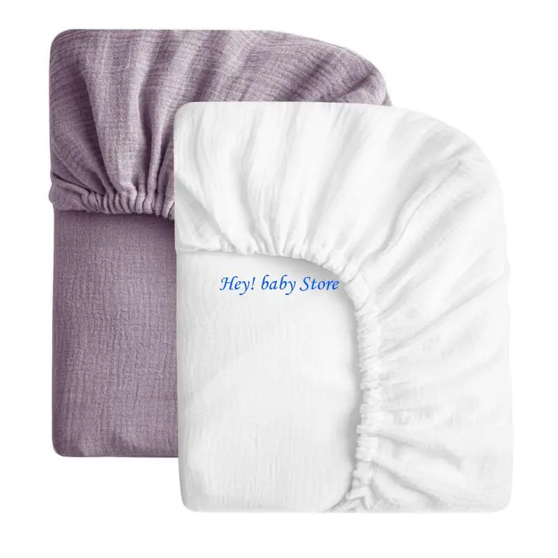 Set de 2 drapshousses en coton pour berceau bébé doux élastique 2 couleurs 100% coton facile à entretenir mode