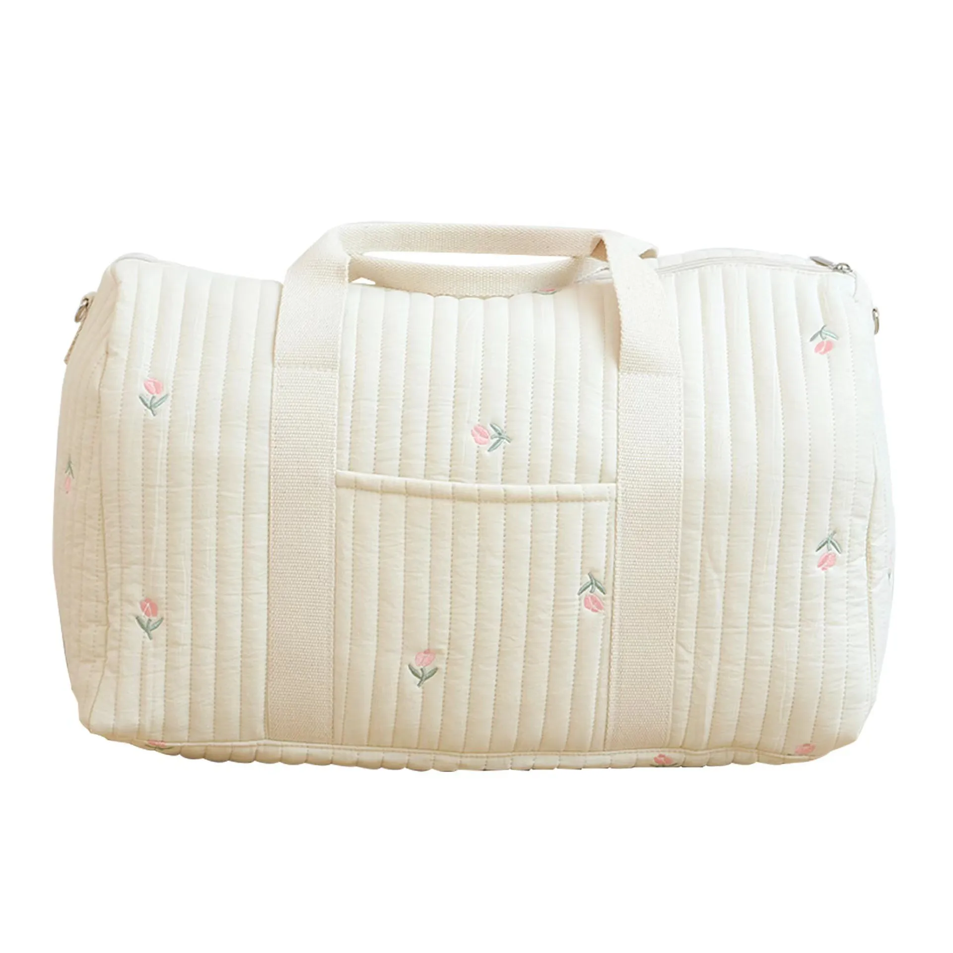 Sac de rangement brodé tulipe sac à main multifonctionnel léger grande capacité polyester design floral mode m