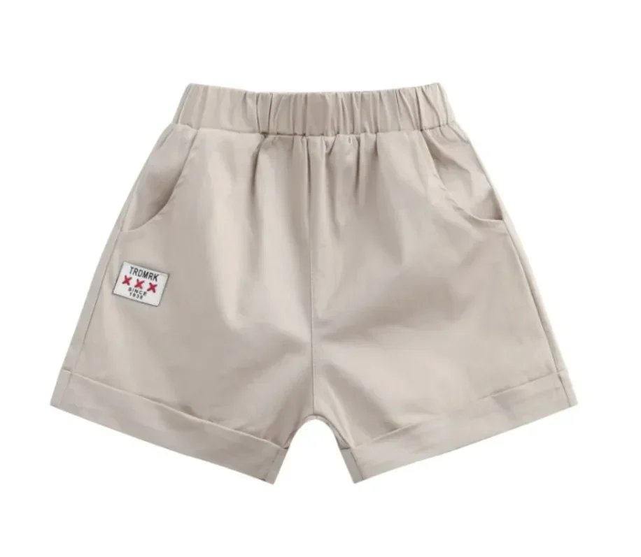 Shorts enfants été 2025 khaki tshirt assorti vêtements d'été parentenfant style sporty 713 ans matière synthét