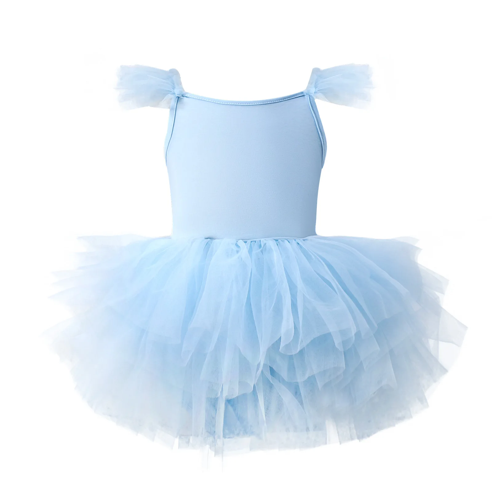 Robe Tutu princesse pour bébé fille danse ballet vêtement fête tissu doux couleur pastel ajusté sans manches 1