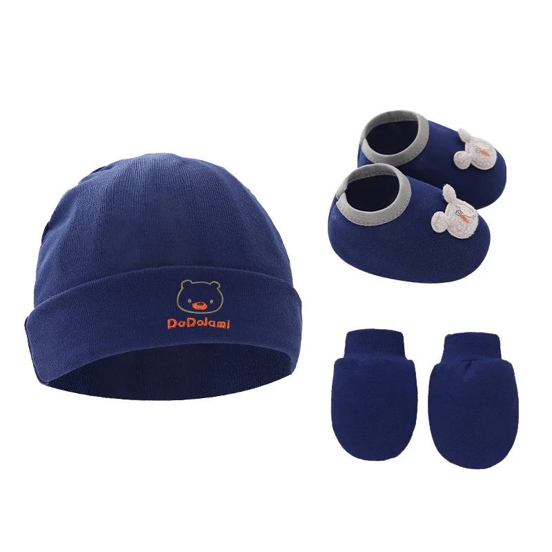 Ensemble bébé en coton Do Do Dami 3 pièces bonnet chaussons moufles