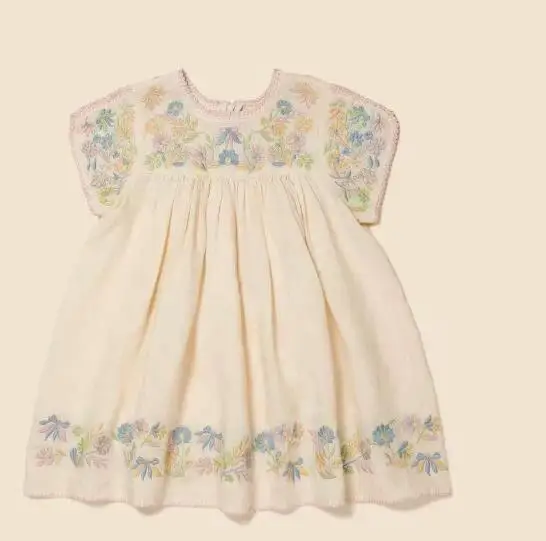 Vêtements d'été pour bébés filles, T-shirt + short en coton à fleurs, belle robe brodée, ensemble de tenue mig
