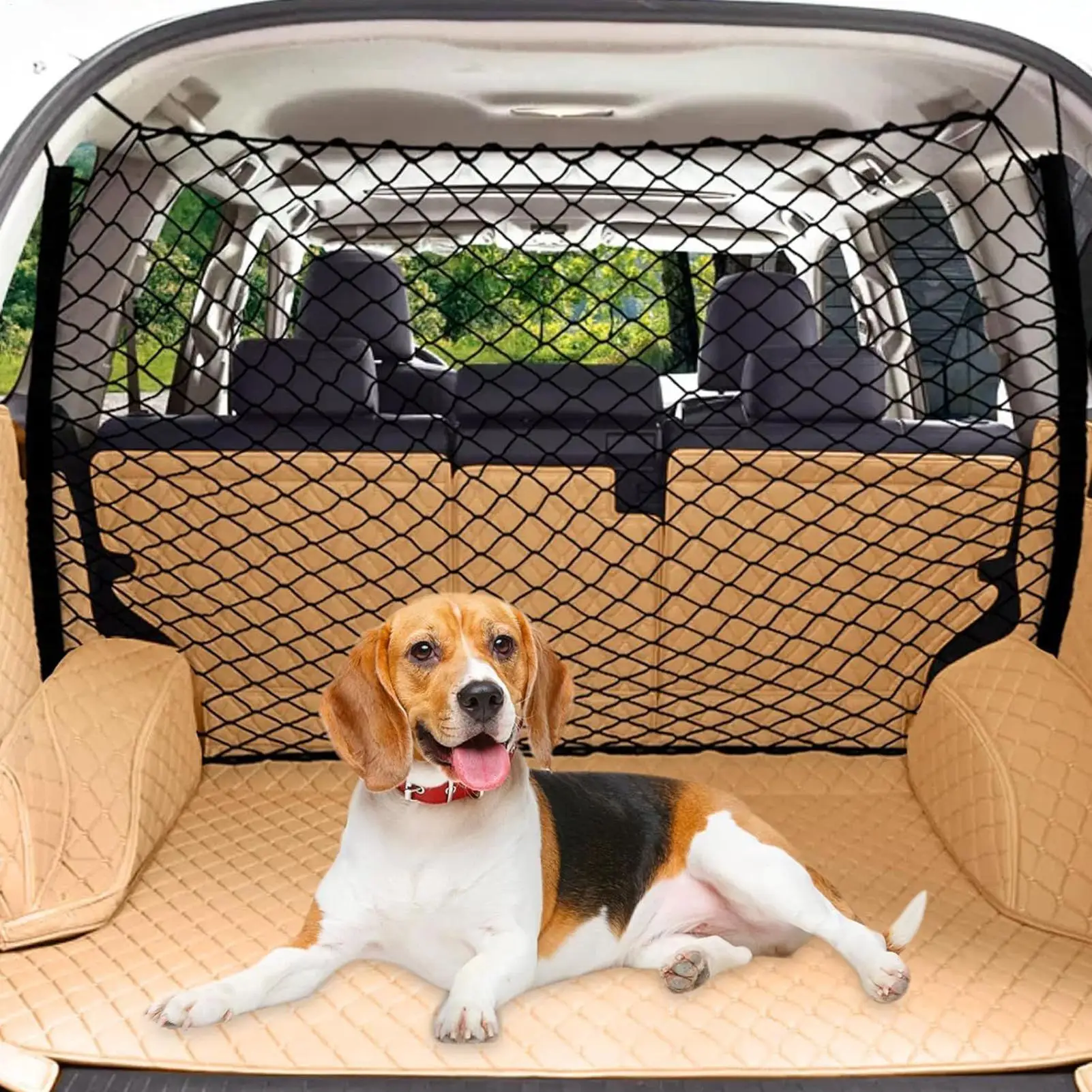 Barrière de sécurité pour chien voiture SUV Filet antifuite housse rembourrée système d'attache sécurisé prote