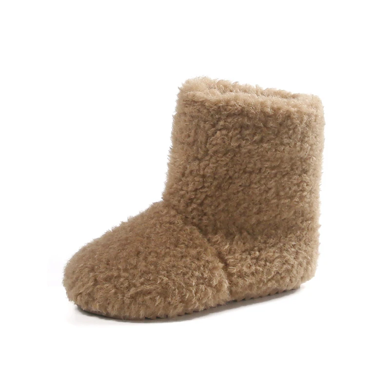 Chaussures enfants filles bottes intérieur style cosy laine douce confort hiver bottes pelucheuses mode modern