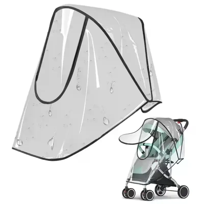 Housse de pluie universelle transparente pour poussette protection antipluie antisoleil antivent imperméable f
