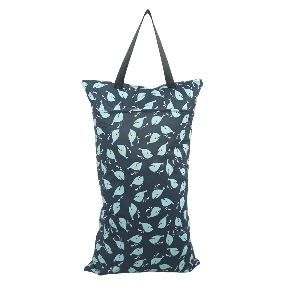 Sac à langer suspendu imperméable pour bébé rangement couches et lingettes design moderne en polyester 40x70cm