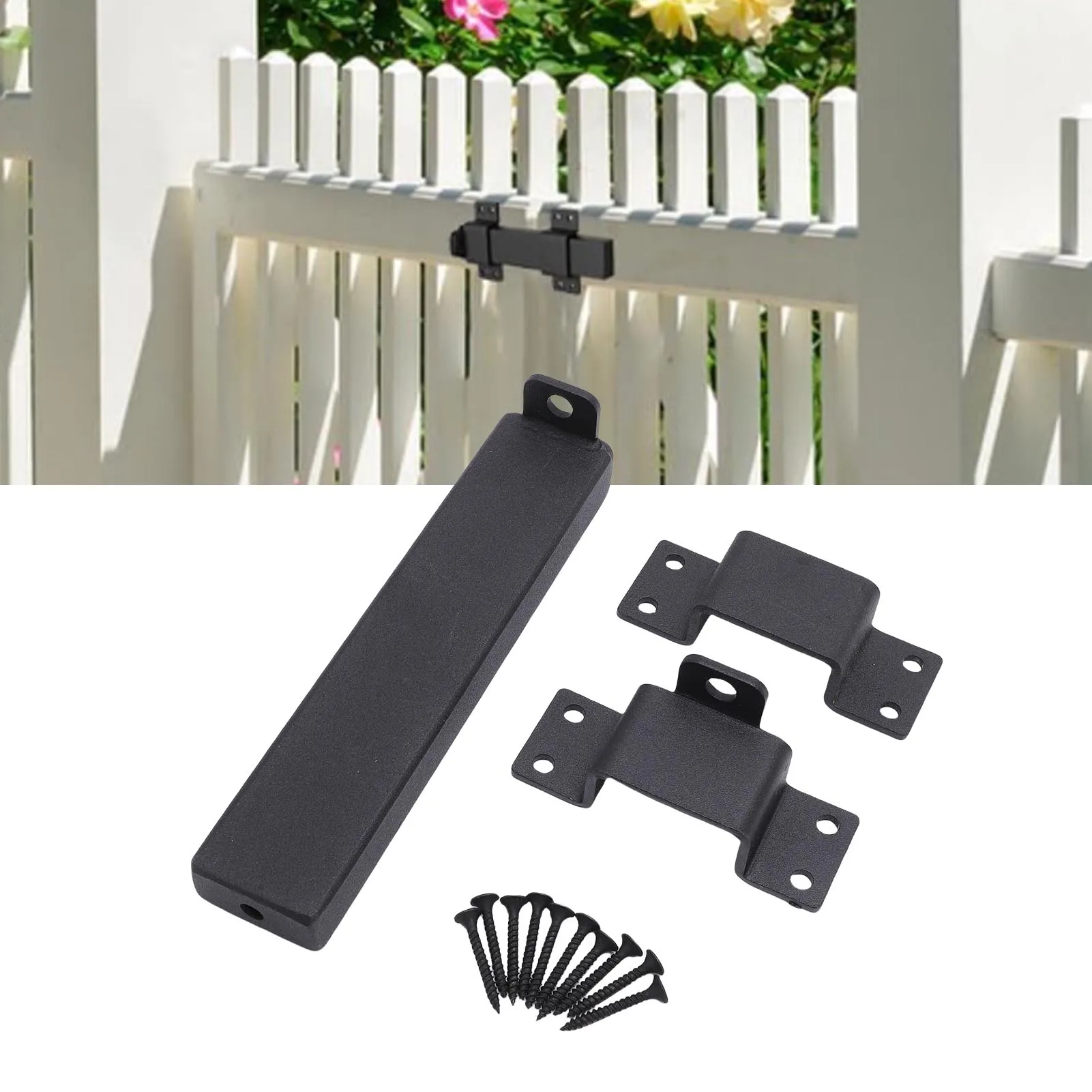 Loquet de porte acier robuste avec trou de cadenas sécurisation clôtures en bois extérieur serrure coulissante