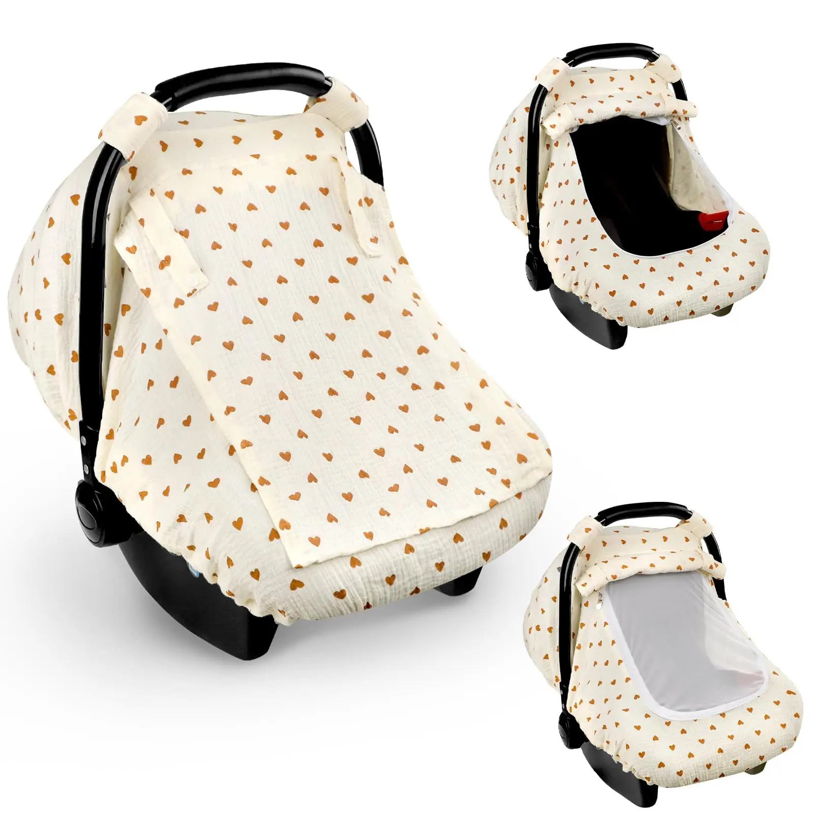 Couverture de siège auto bébé en coton doux protection antisoleil portable poussette nouveauné portage sécuris