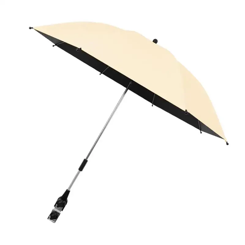 Parapluie pliable pour poussette ombrage avec clip portable fixation externe tissu polyester résistant aux int