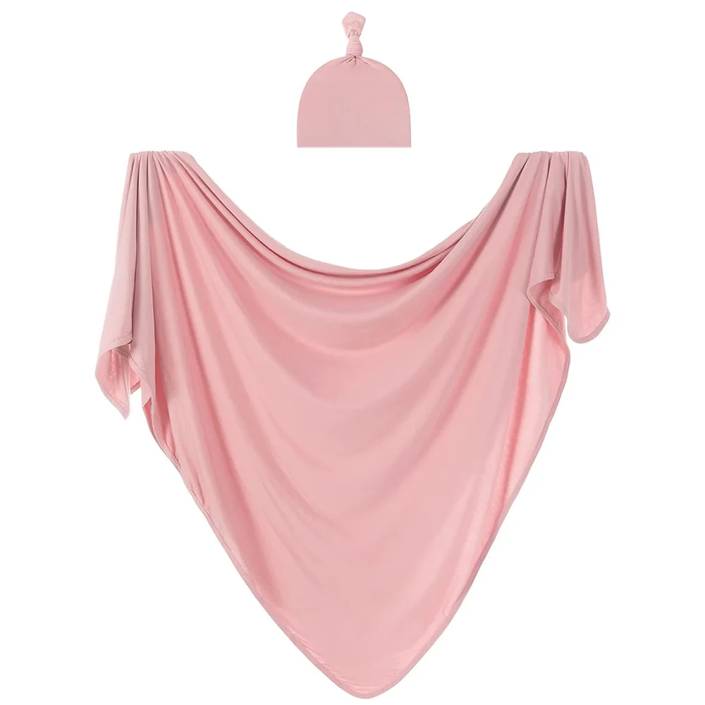 Ensemble d'emmaillotage bébé avec bonnet assorti tissu doux polyester