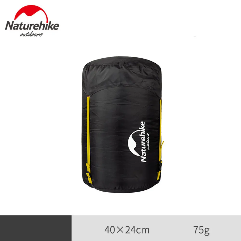 Sac de compression Naturehike pour randonnée camping voyage sac de rangement étanche sac cylindrique noir jaun