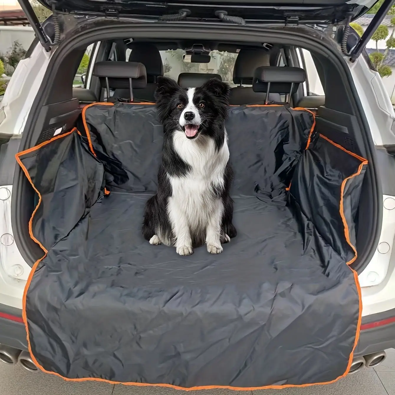 Housse de coffre imperméable SUV Protègesiège arrière pour chiens Doublure ajustable universelle Design modern