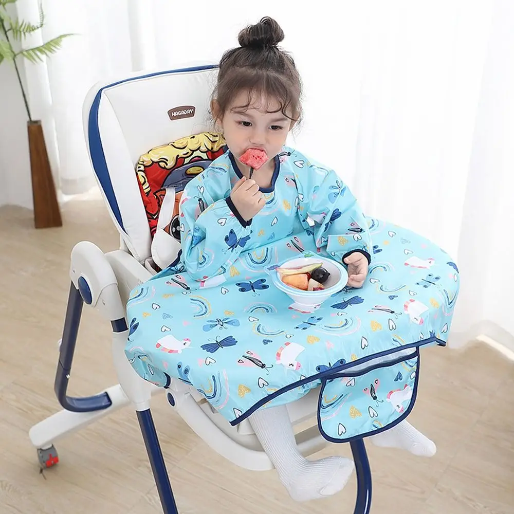 Bavoir bébé imperméable antitaches tablier à rotule couverture de nappe combinaison enfant bavoir bavette alim