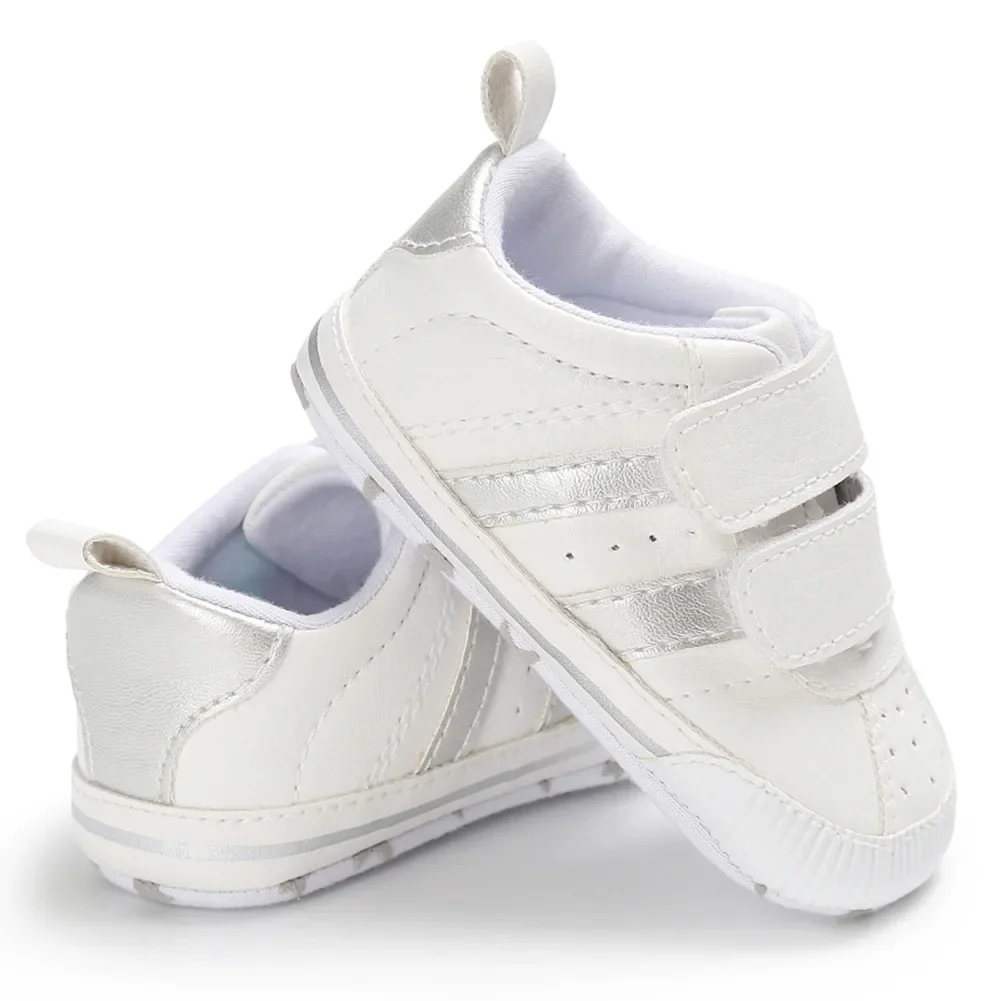 Baskets blanches antidérapantes à semelle souple pour bébé de 0 à 18