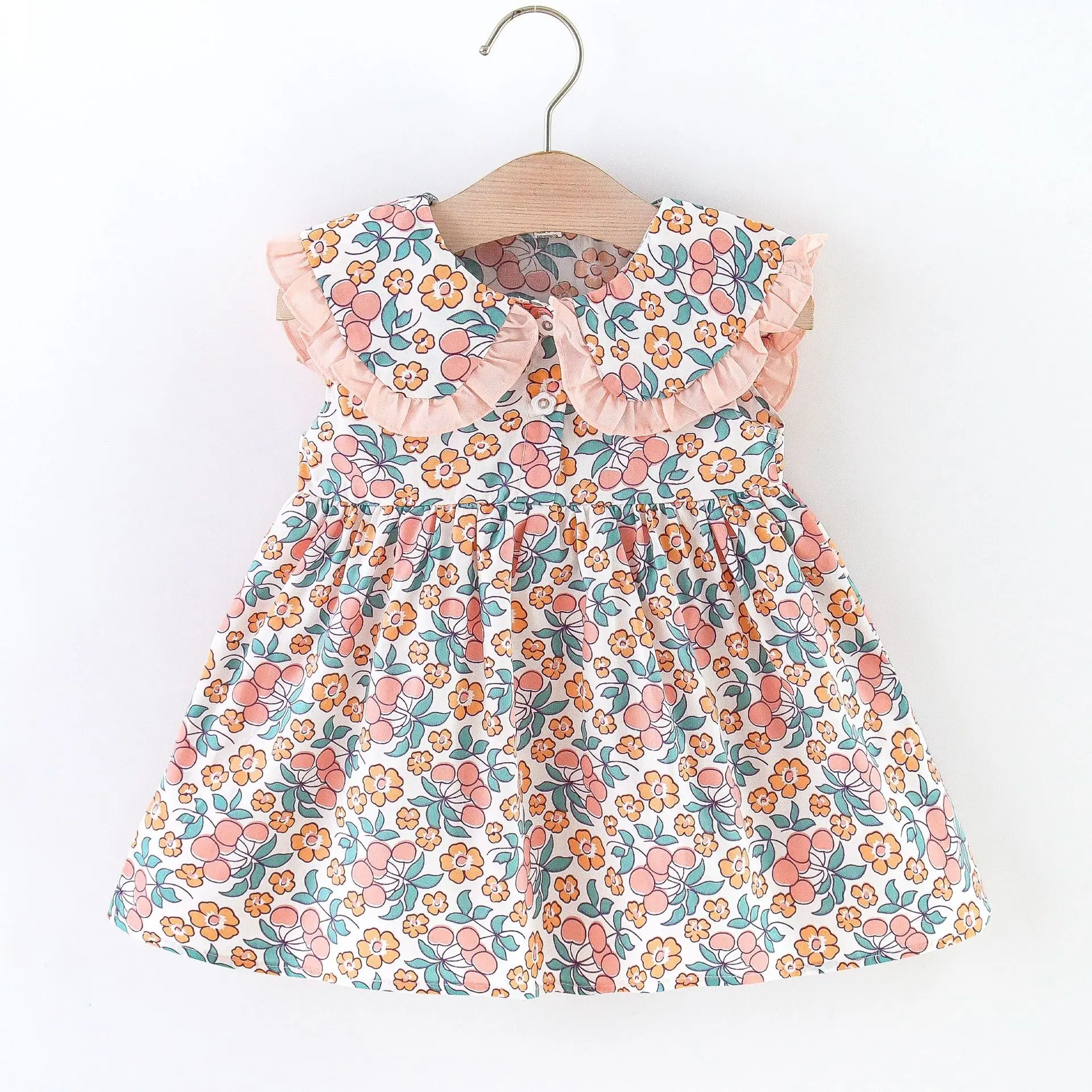 Robe à fleurs sans manches pour bébés filles vêtements d'été en coton