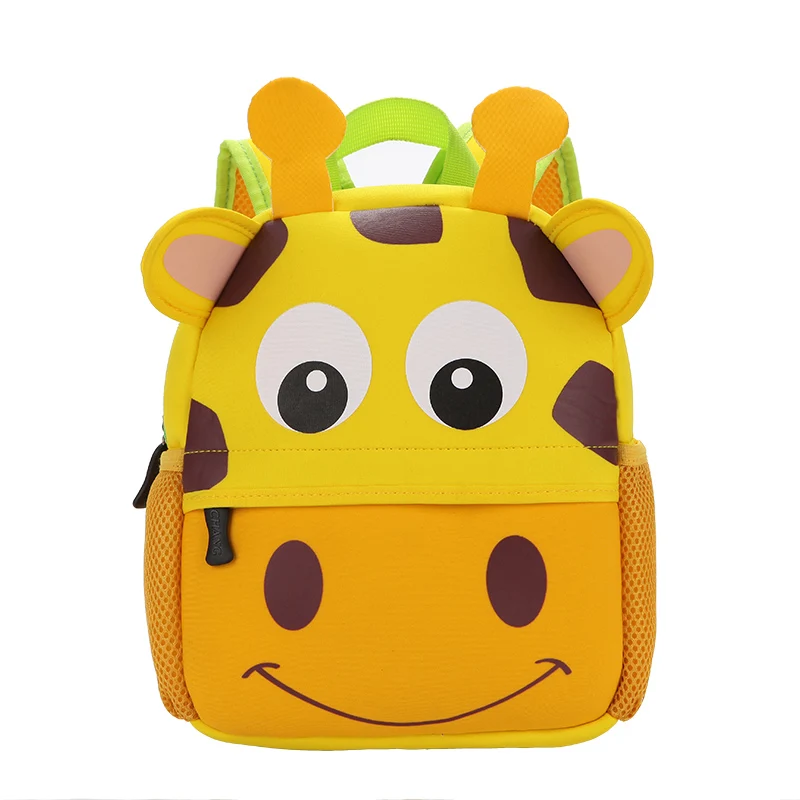 Sac à dos enfant girafe avec bretelles ajustables poche filet design