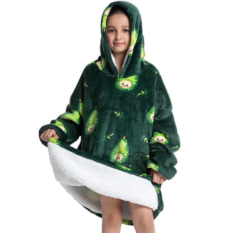 Couverture à capuche extra longue en flanelle polaire douce confortable et portable pour bébé et adulte cadeau
