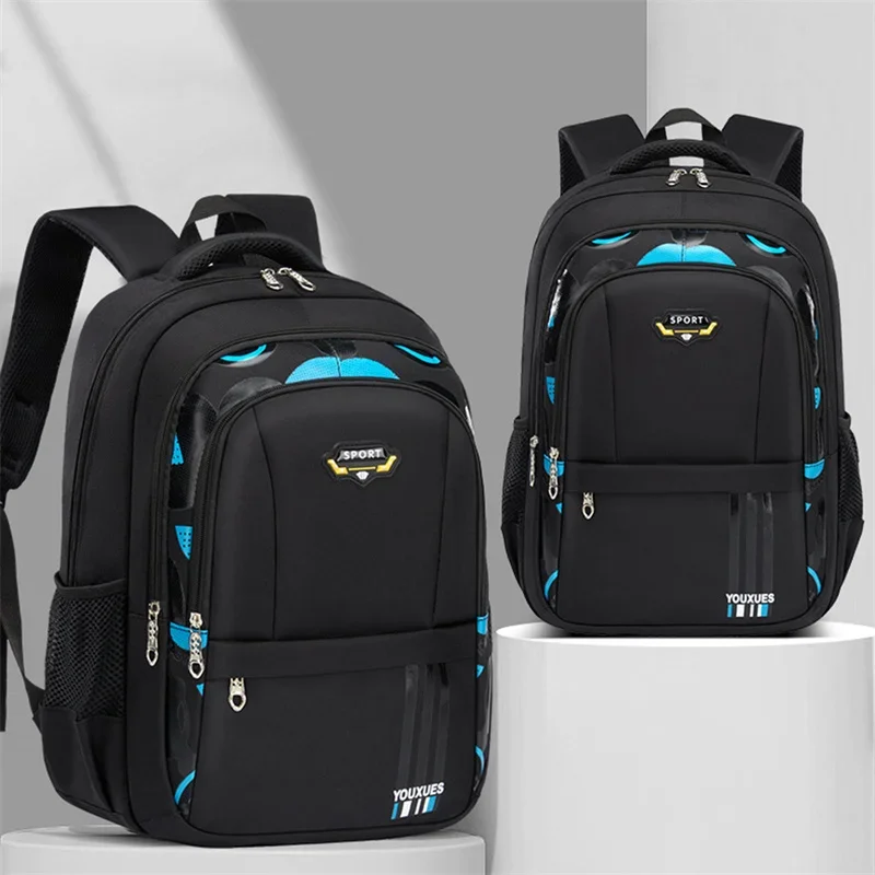 Sac à dos pour enfants JSPORT style sportif école et loisirs noir bleu