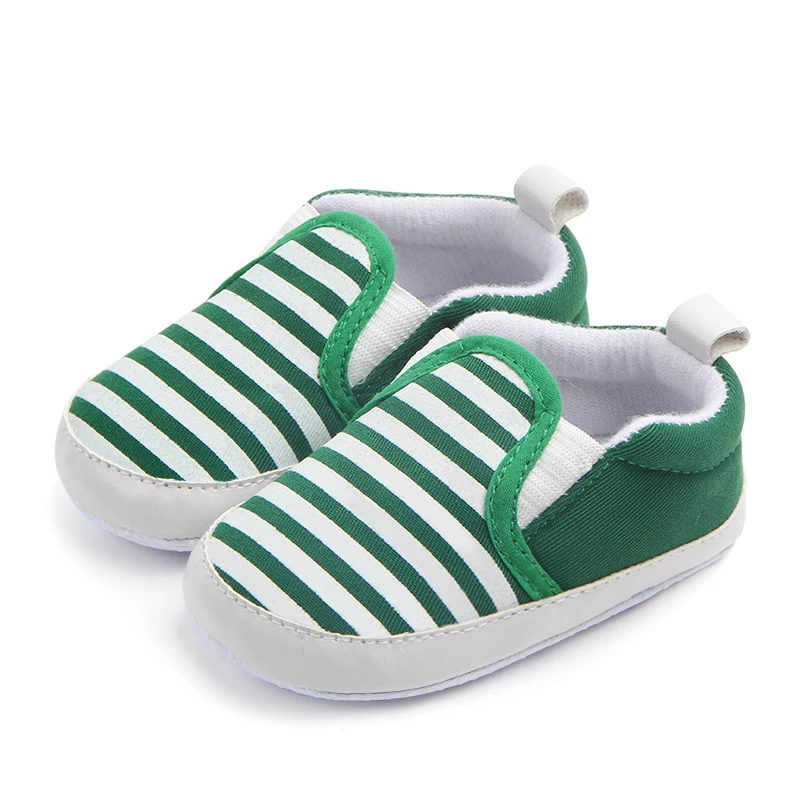 Chaussures plates bébé pantoufles antidérapantes rayées semelle souple