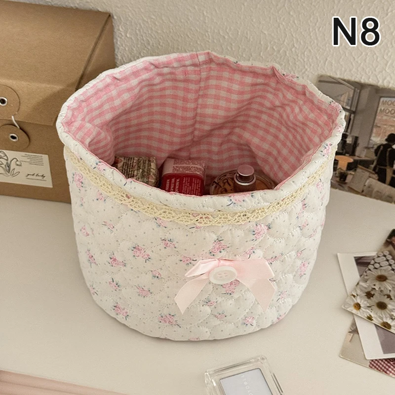 Organisateur bébé panier rangement déco maison tissu matelassé vichy
