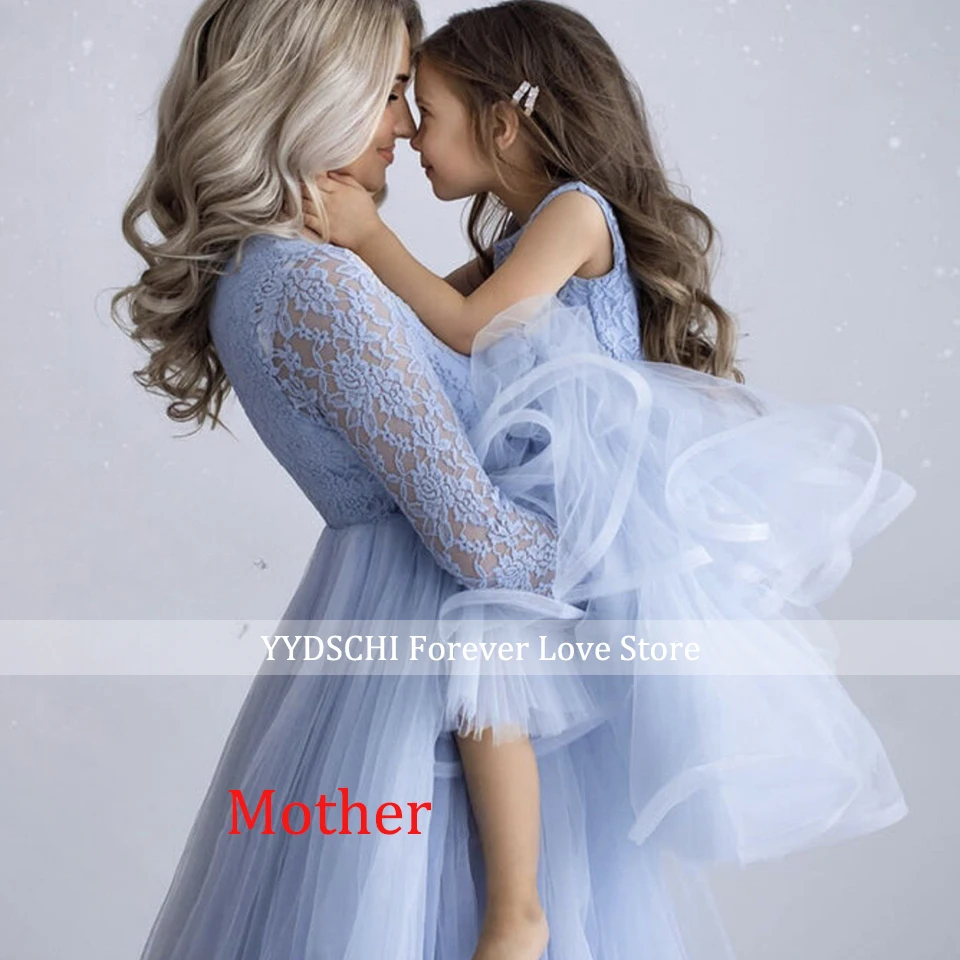 Robe mère et fille assortie robe de bal longue en tulle robe mariage