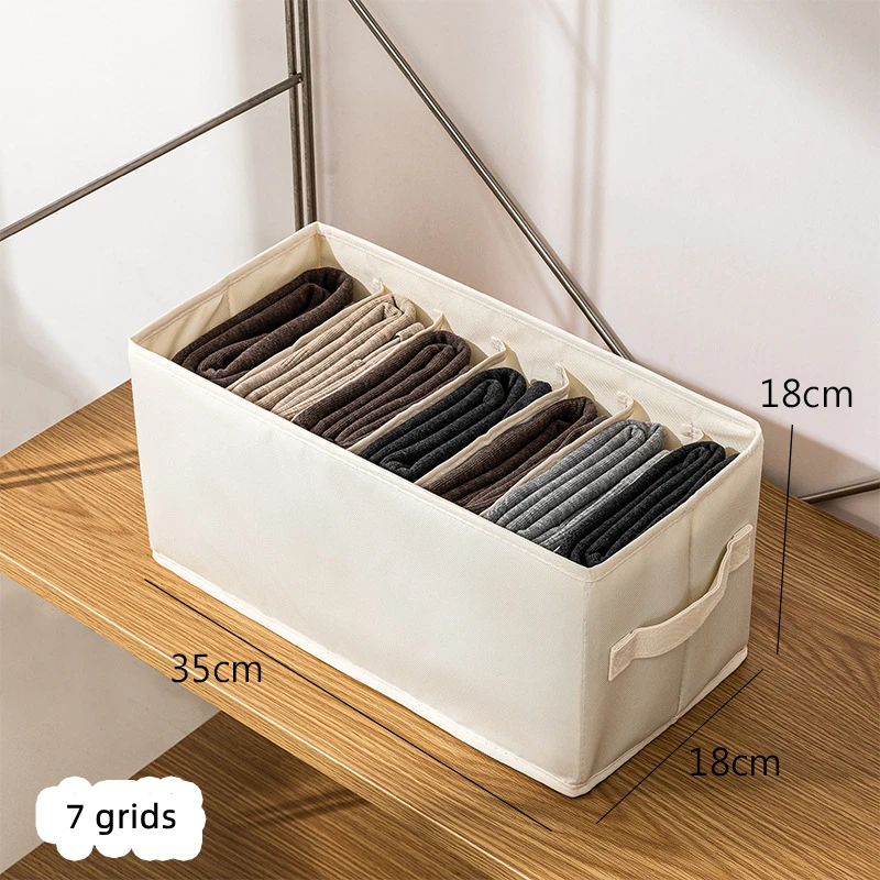 Organisateur rangement vêtements tissu 7 compartiments grilles poignées armoire stockage optimal bébé enfant