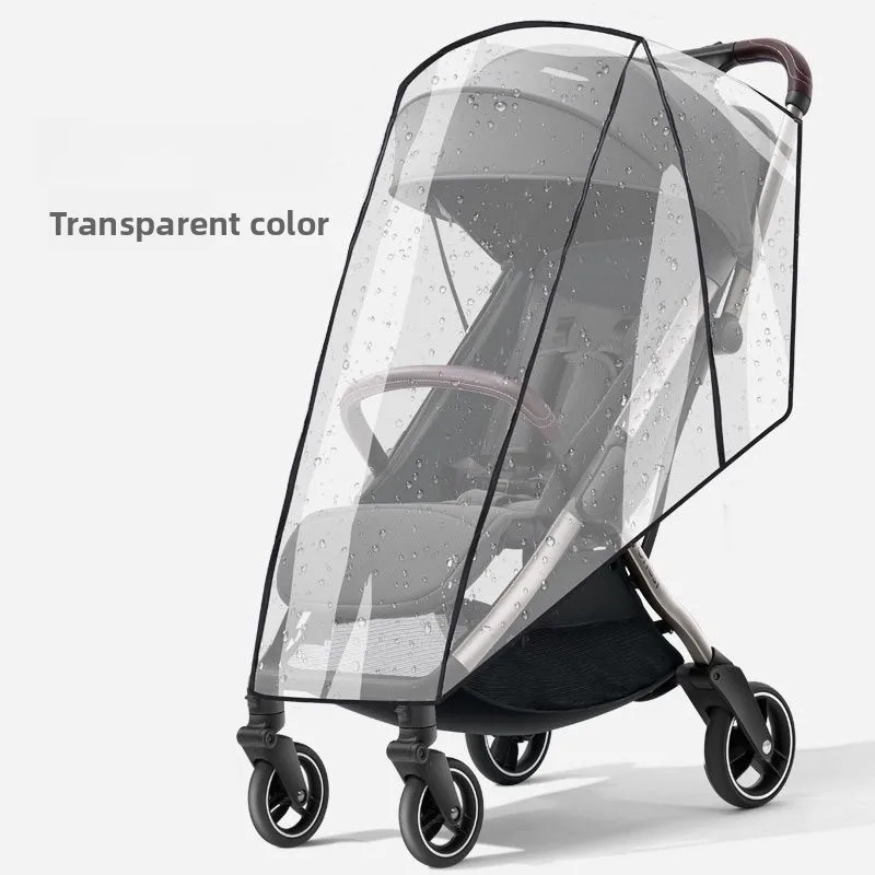 Housse de pluie universelle pour poussette imperméable protection contre le vent et la pluie transparente sécu