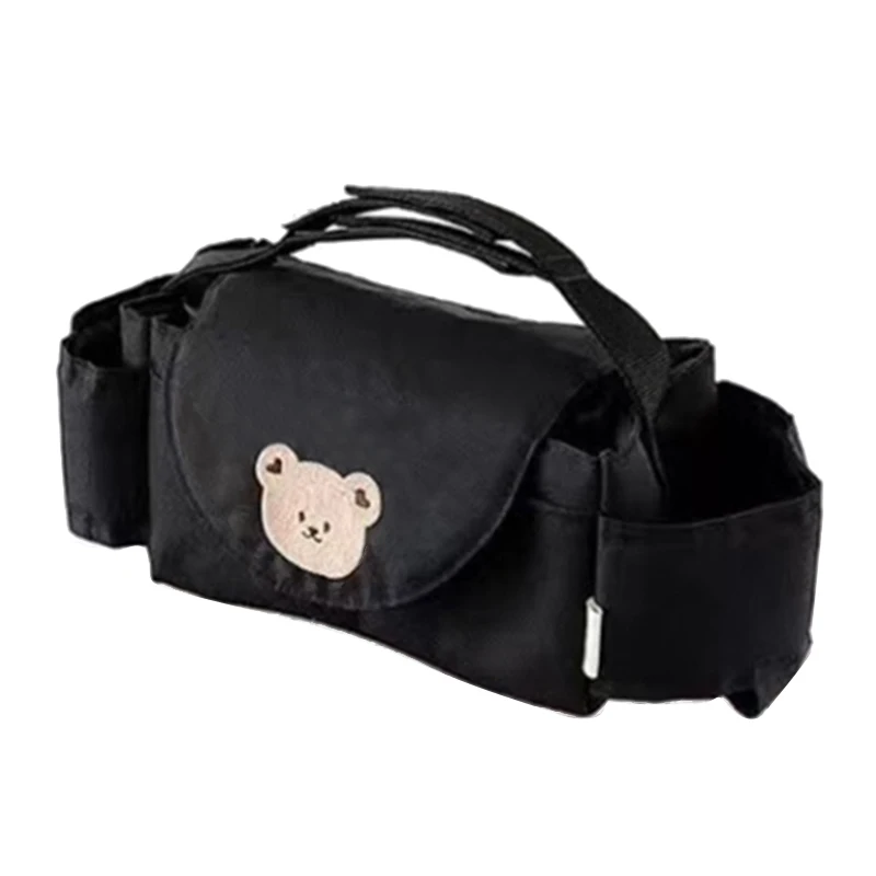 Sac de poussette portatif sacoche rangement extérieur étanche illustré ours mignon style moderne minimaliste p