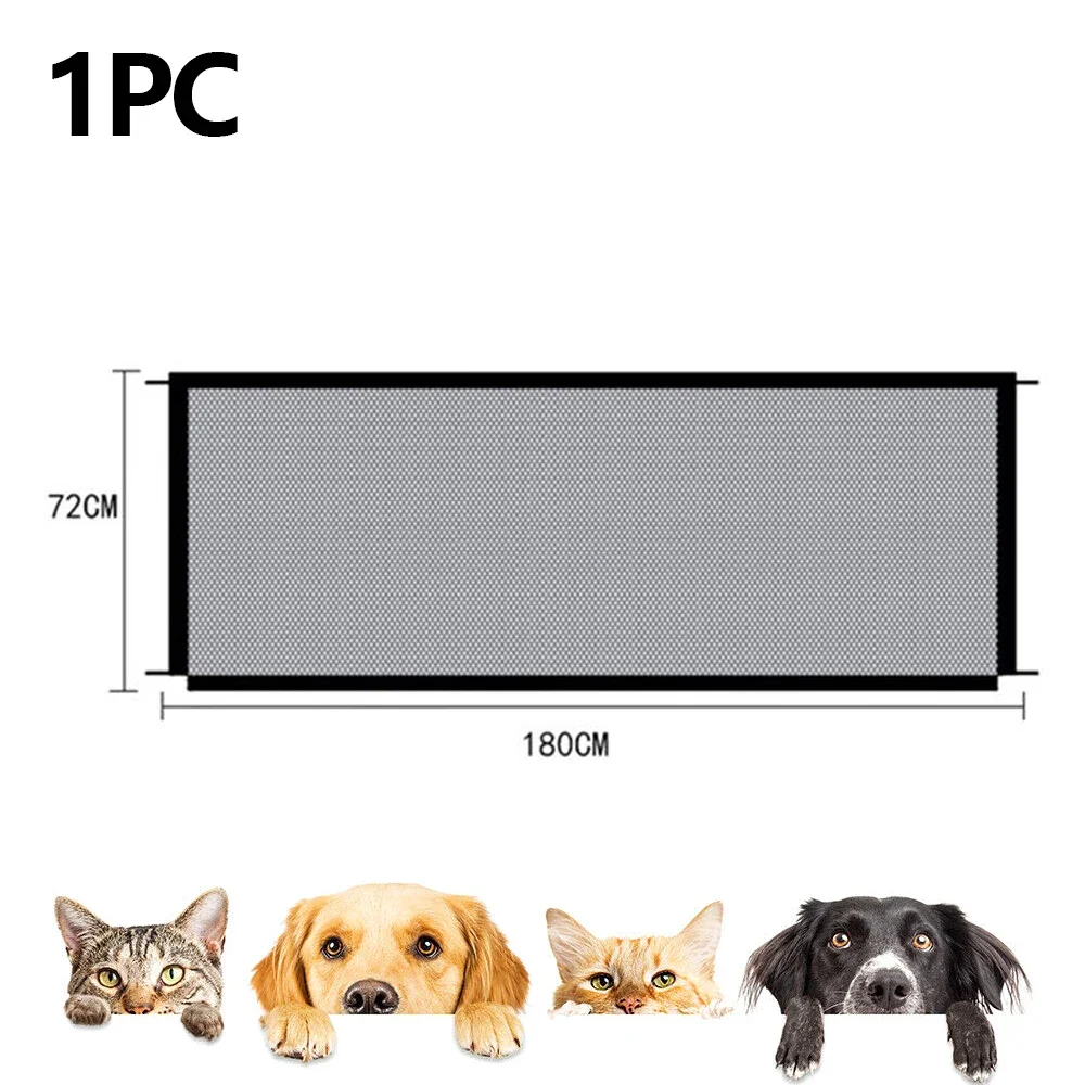 Barrière de sécurité pour chiens en tissu respirant pliable 180x72cm extérieure et intérieure