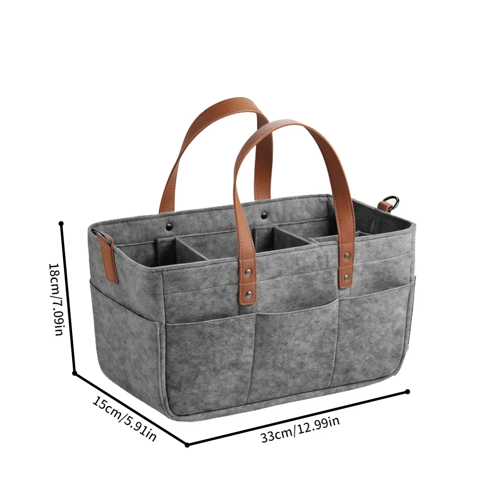 Sac à couches de grande capacité en feutre sac de rangement de voyage pour bébé sac fourretout pour maman dark
