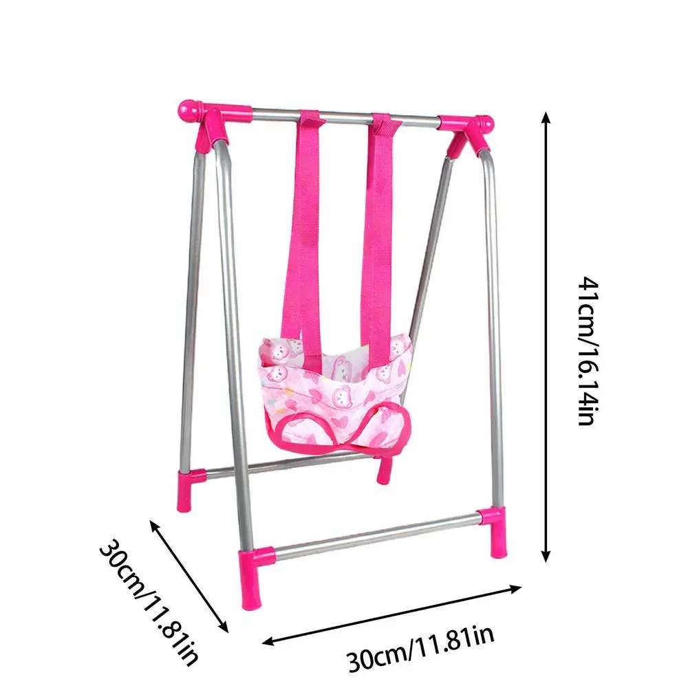 Balançoire pour bébé en métal et tissu siège confortable cadre stable