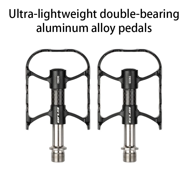 GUB Pédale de vélo ultralégère en aluminium double roulement design moderne noir et argent pour VTT et route G