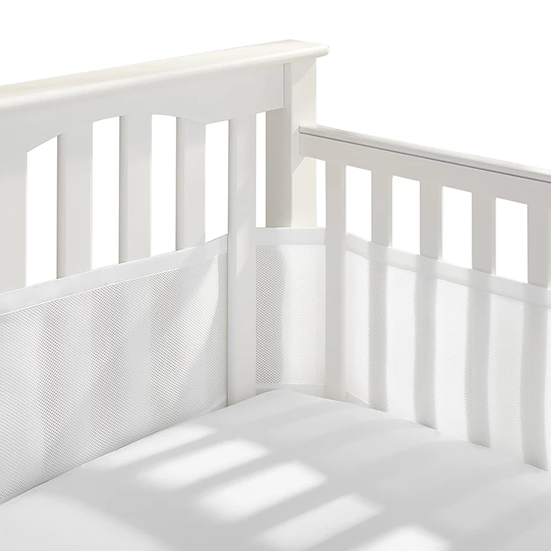 Parechocs lit bébé respirant en tissu barrière anticollision protecteur