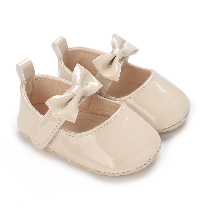 Chaussures à nœud papillon pour bébés filles style princesse simili cuir antiglissant premiers marcheurs nouve