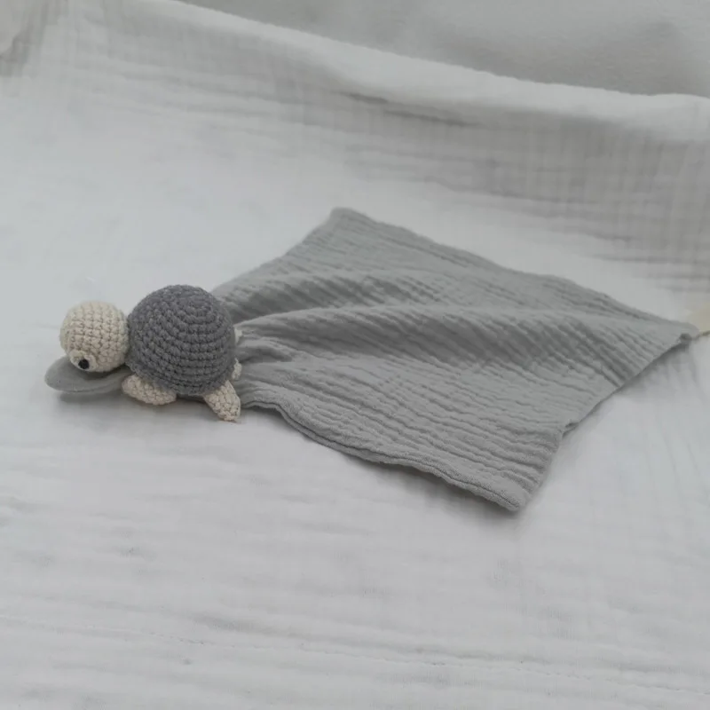 Jouet de couchage bébé tétine serviette bavoir animal de mer tortue poupée nourrissons doux confort bavoir en 