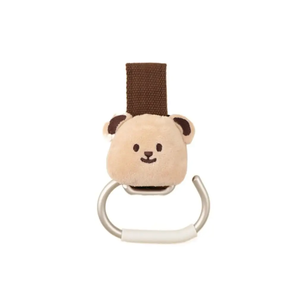 Clip de poussette multifonctionnel accessoire de sécurité pour bébé tête d'ours en tissu doux clip en métal ar