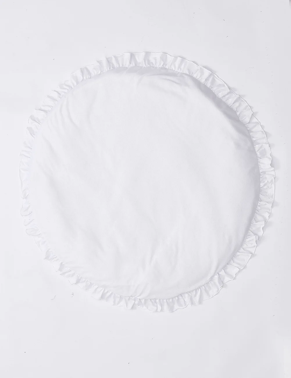 Coussin rond en coton doux décoration intérieure pour bébé accessoire chambre d'enfant style minimaliste bordu