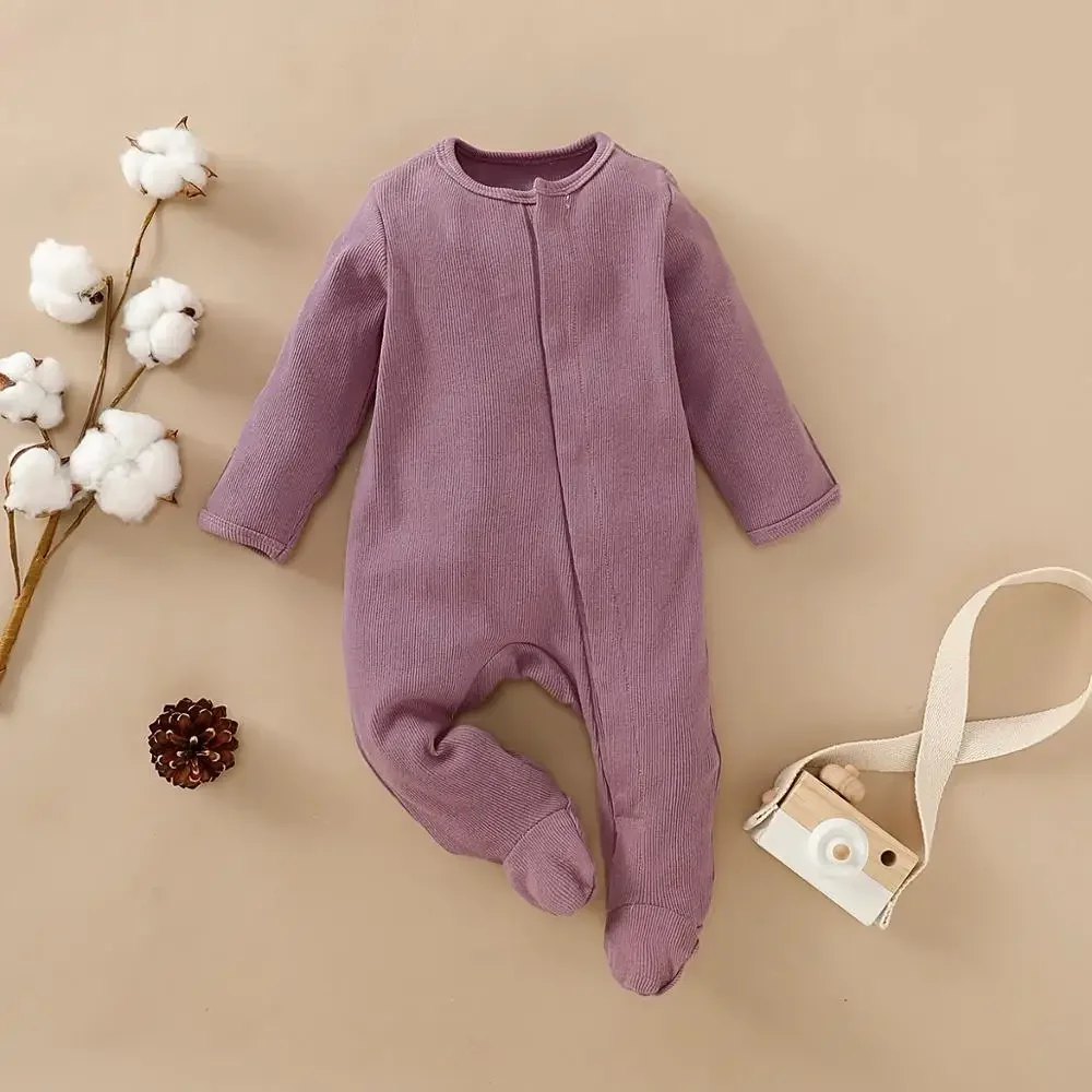 Combinaison bébé manches longues unisexe Pat Pat printemps automne vêtement une pièce doux confort bébé 012 mo
