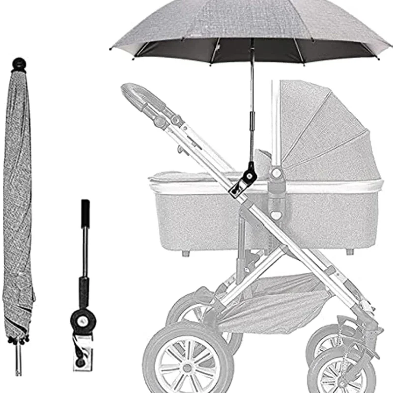 Parasol poussette ajustable protection soleil bébé design moderne fixation universelle tissu nylon facile à in