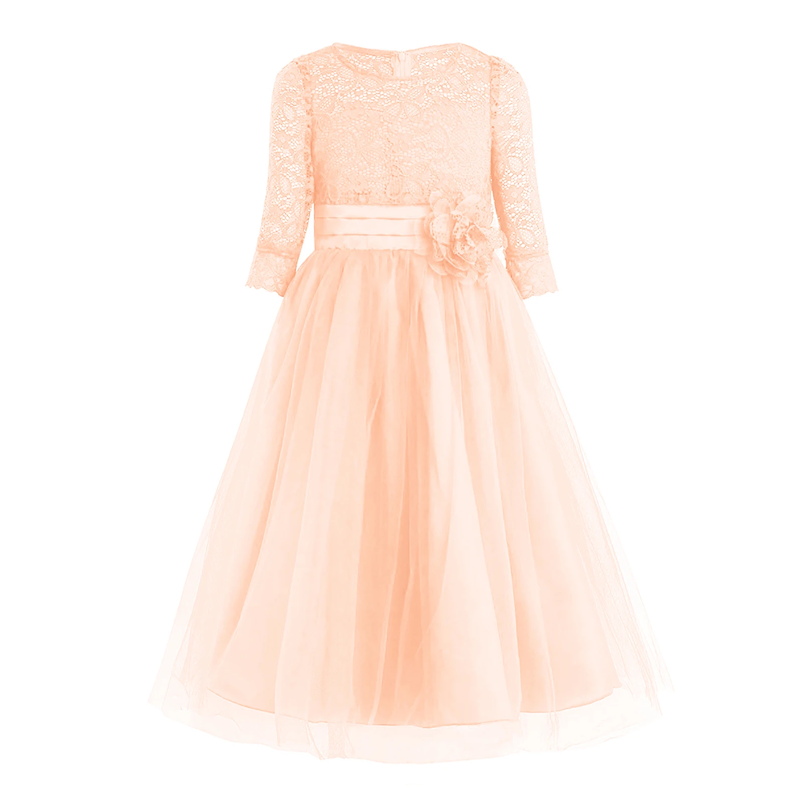 Robe de princesse en dentelle pour filles motif floral tenue élégante