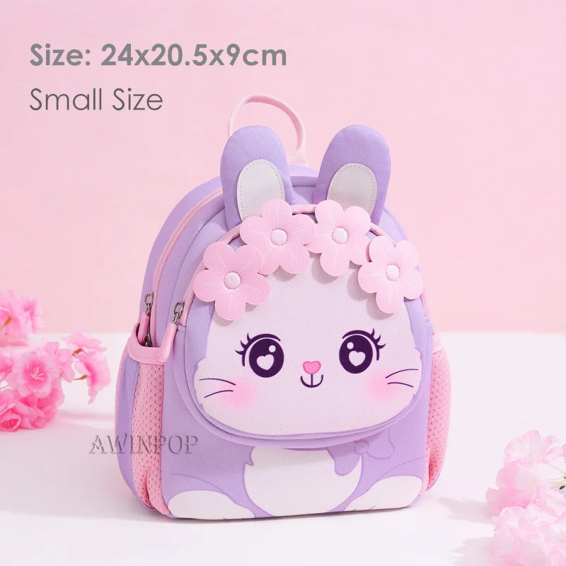 Sac à dos enfant fille 35 ans dessin animé lapin rose Aminpop sac école maternelle violet fleurs style kawaii
