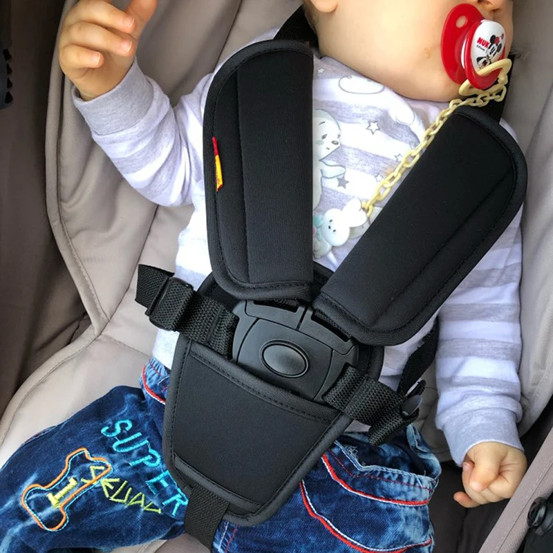 Harnais de sécurité pour bébé siège auto et poussette 3 pièces rembourrage doux sangles ajustables noir garçon