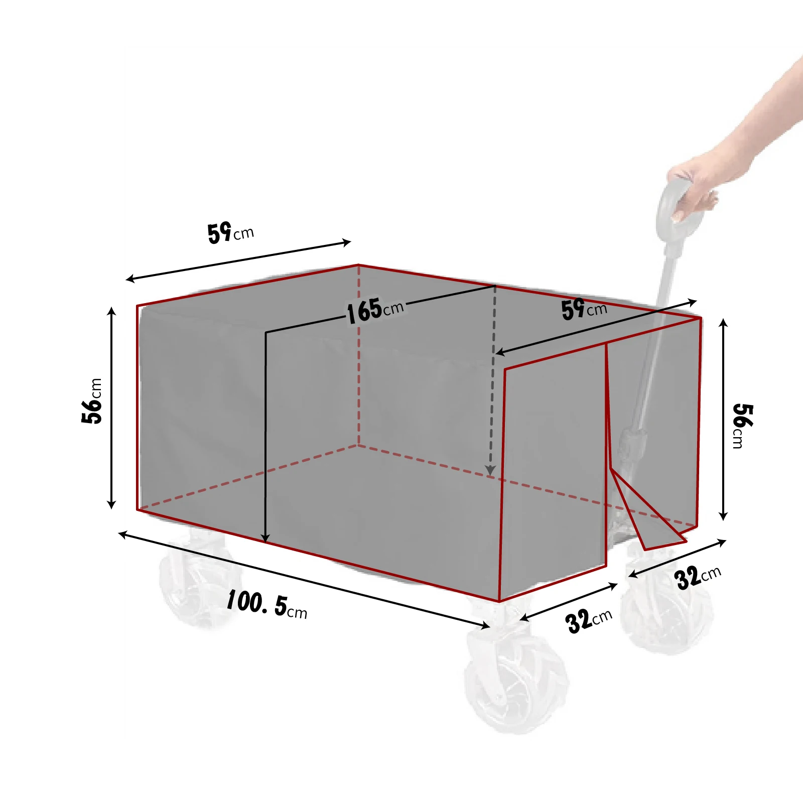 Charrette camping pliable transport objets extérieur intérieur robuste