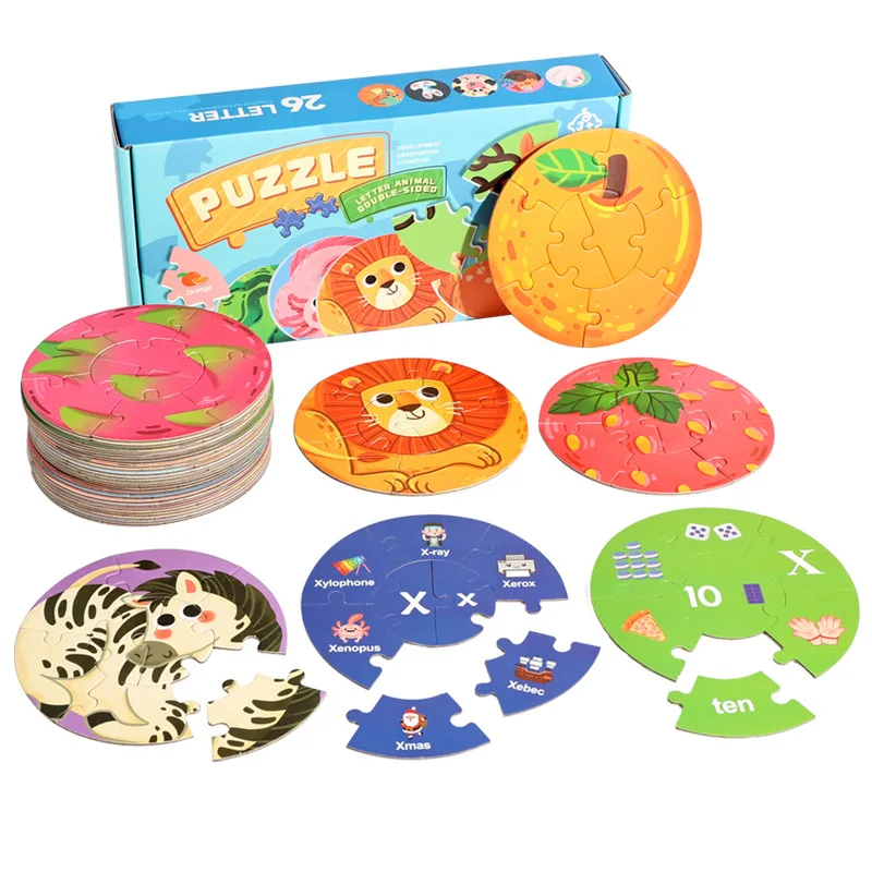 Puzzle éducatif pour enfants pièces rondes grandes éducative développement motricité fine jeu parent enfant ca