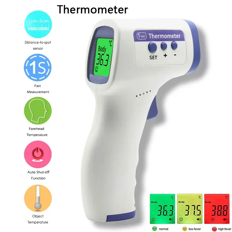 Thermomètre numérique pour adultes et enfants, thermomètre bébé sans toucher le front, alarme de fièvre, therm